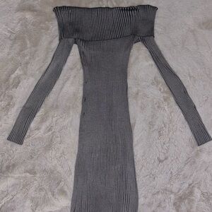 Elegant Gray Strapless Dress